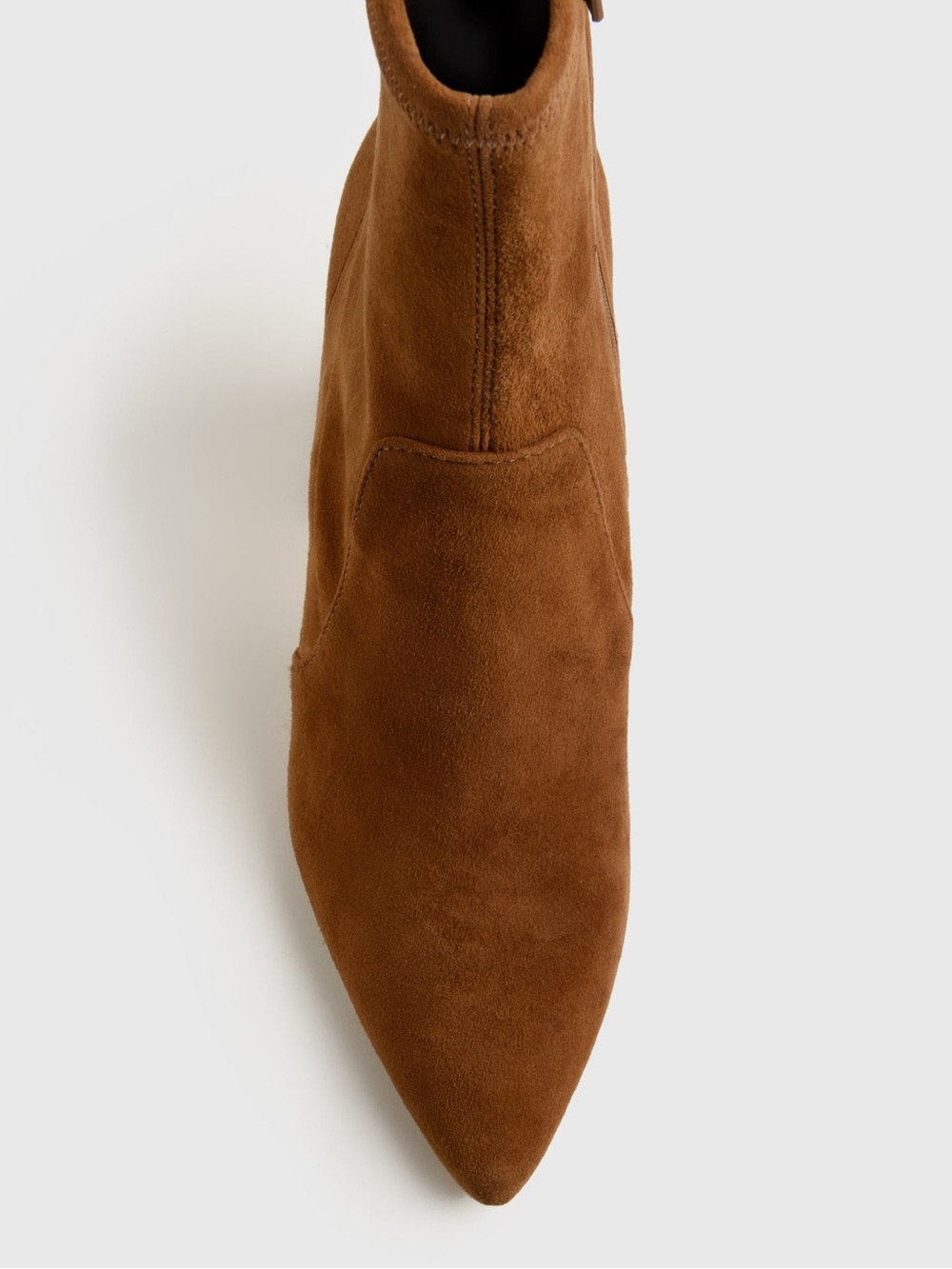 Loeffler Randall Chestnut Suede Pointed Toe Block Heel Ankle Boots - Picture 3 of 13